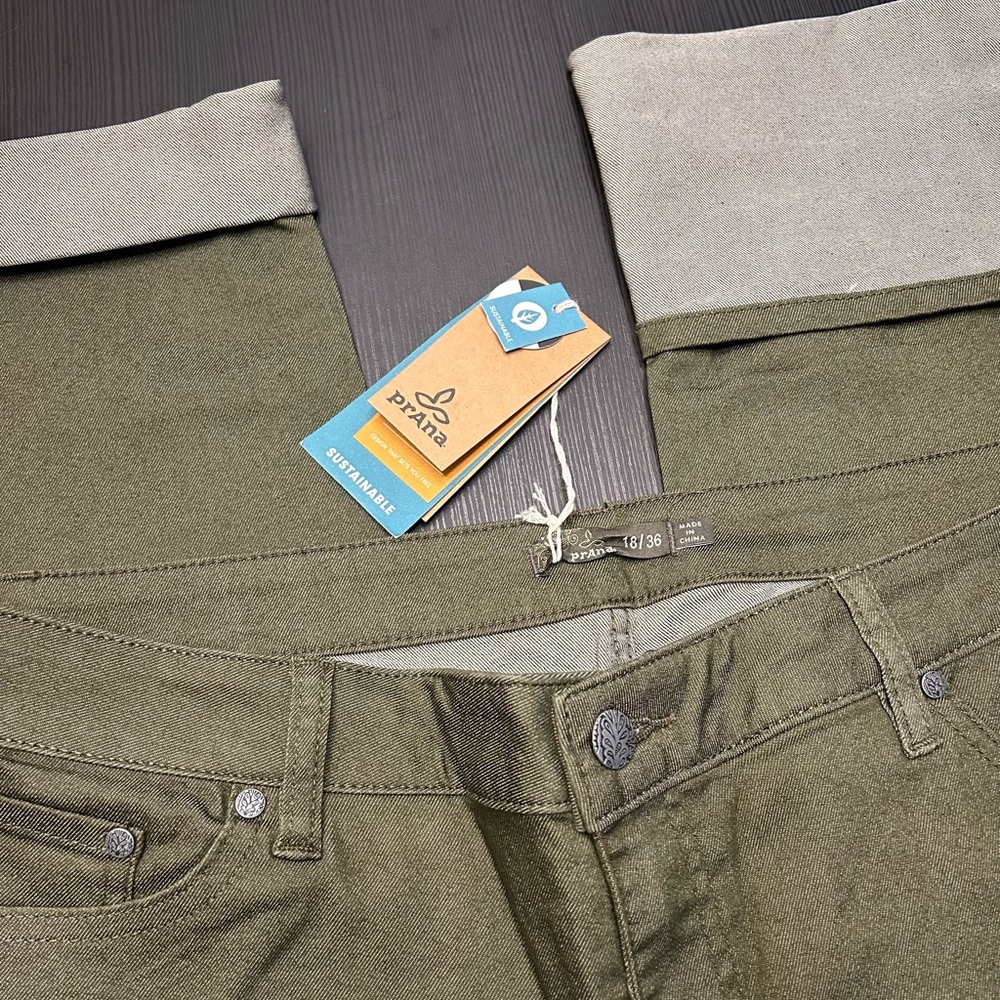 NWT Prana Women’s Kara Jeans in Cargo Green, size 18/36 (A3) - Picture 5 of 7